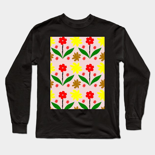 Seamless pattern of flower blooming Long Sleeve T-Shirt by Edy